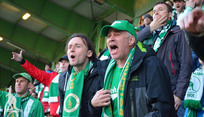 Bohemians - Plzeň 5:2, dění na tribunách