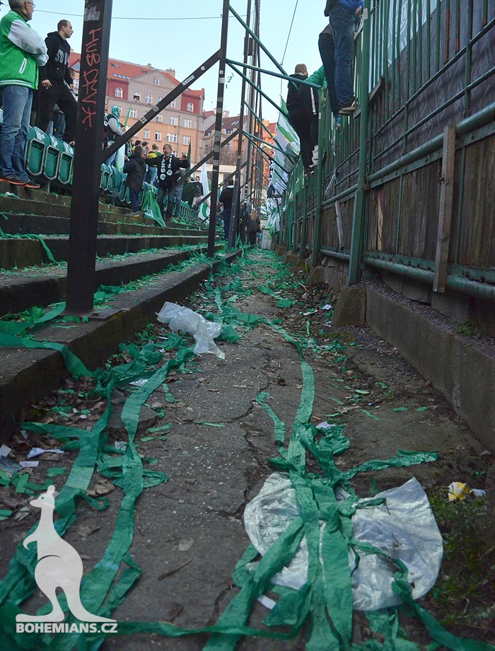 Bohemians - Plzeň 5:2, dění na tribunách