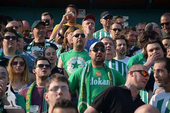Dění na tribunách Bohemians - Jihlava 1:1