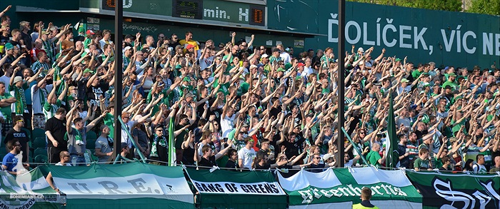 Dění na tribunách Bohemians - Jihlava 1:1