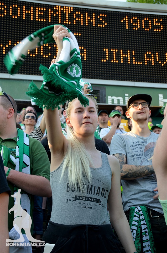 Dění na tribunách Bohemians - Jihlava 1:1
