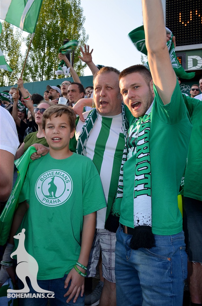 Dění na tribunách Bohemians - Jihlava 1:1