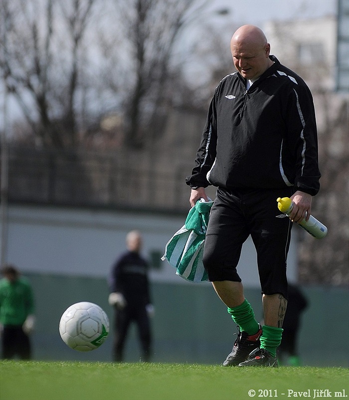 Předzápasový trénink v Ďolíčku. Bohemka se připravuje na Příbram.
