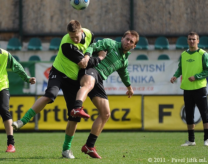 Předzápasový trénink v Ďolíčku. Bohemka se připravuje na Příbram.