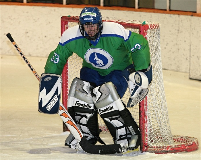 Gólman Jiří Rychlík.