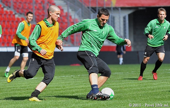 Předzápasový trenink v STA. Bohemka se připravuje na Brno.