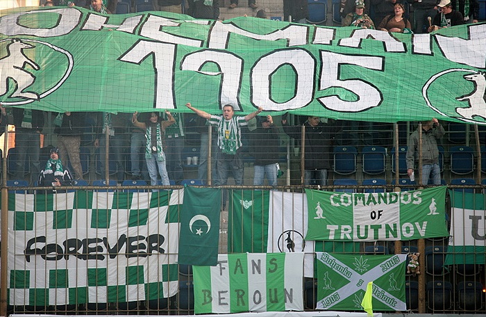 Choreo fanoušků Bohemky.