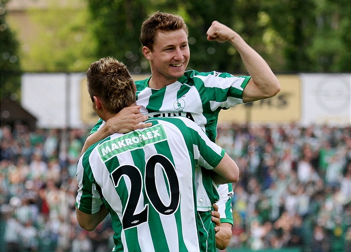 Honza Růžička se raduje z gólu.