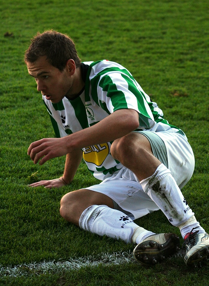 Kotyza se zvedá z trávníku.