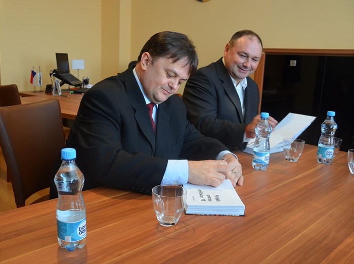 Přivítání nového trenéra Klusáčka na radnici