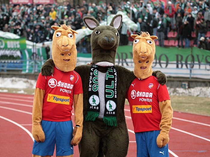 Maskoti Bohemky a Plzně