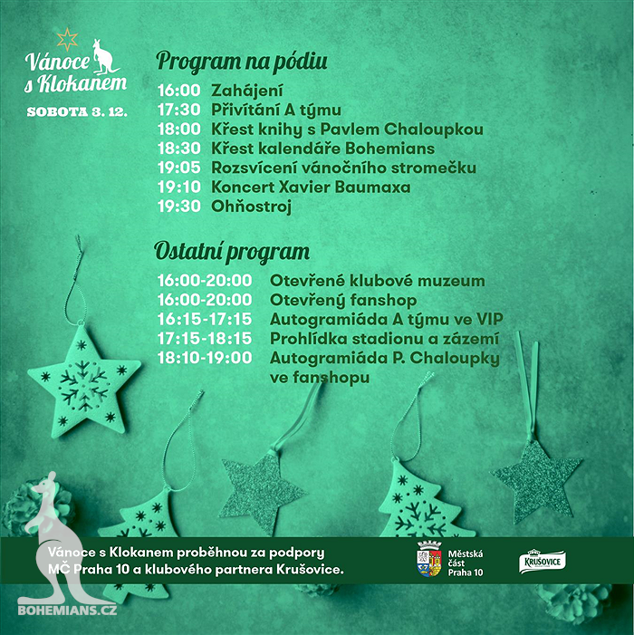 Vánoce s Klokanem 2022 - program