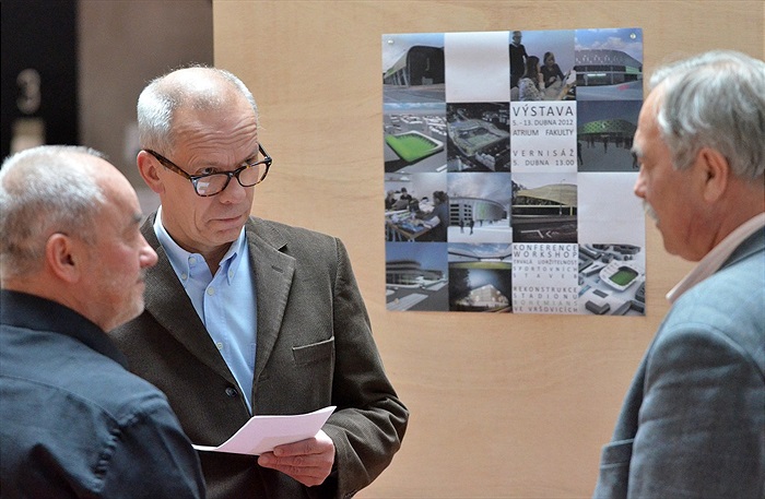Vernisáž výstavy revitalizace stadionu ve Vršovicích