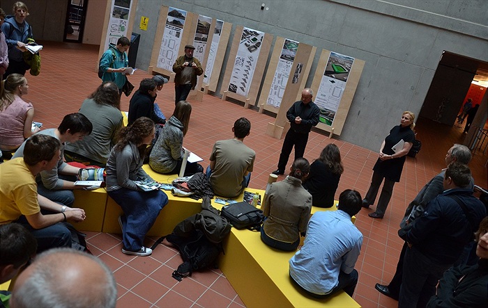 Vernisáž výstavy revitalizace stadionu ve Vršovicích