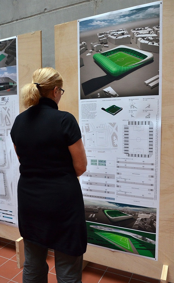 Vernisáž výstavy revitalizace stadionu ve Vršovicích