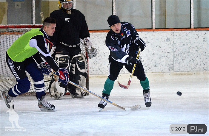 Hokejovou odvětu vyhráli mladí 9:6 - 2012