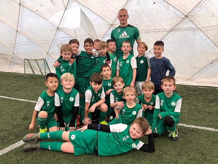 Daniel Köstl na tréninku s přípravkou