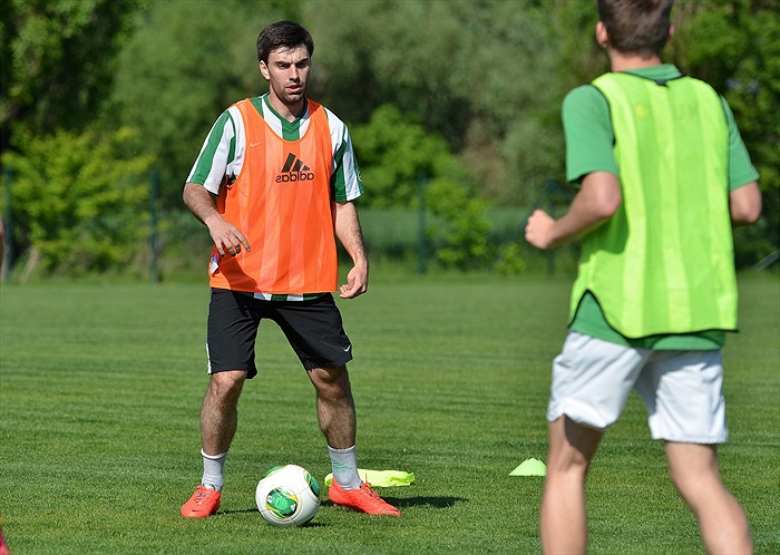 Jan Morávek na tréninku s dorostem