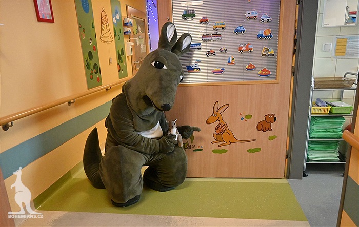 Klokani nadělili dárky dětem na onkologii v Motole.